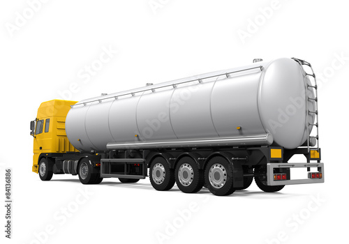 Yellow Fuel Tanker Truck