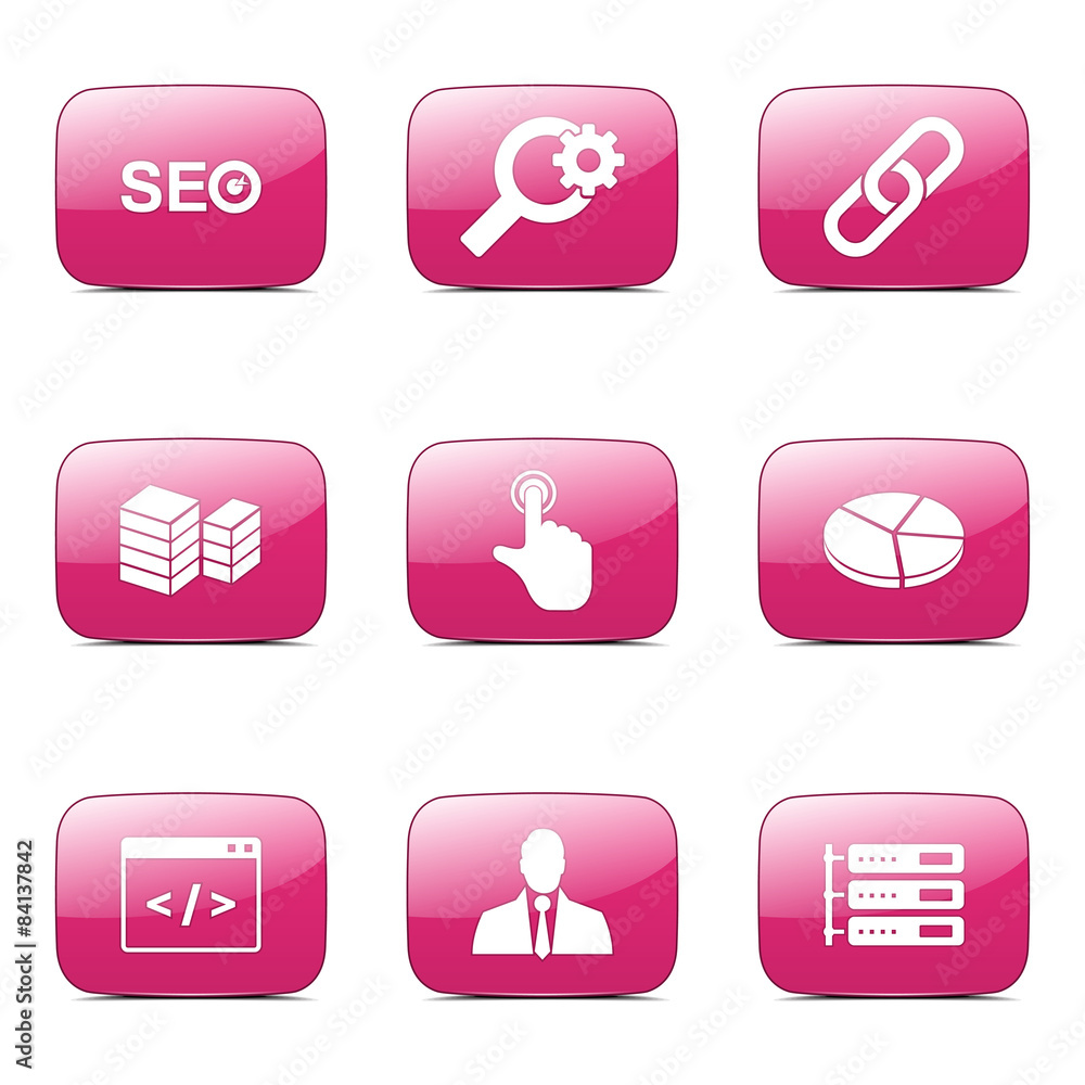 SEO Internet Sign Square Vector Pink Icon Design Set 11 SEO Internet Sign Square Vector Pink Icon Design Set 11