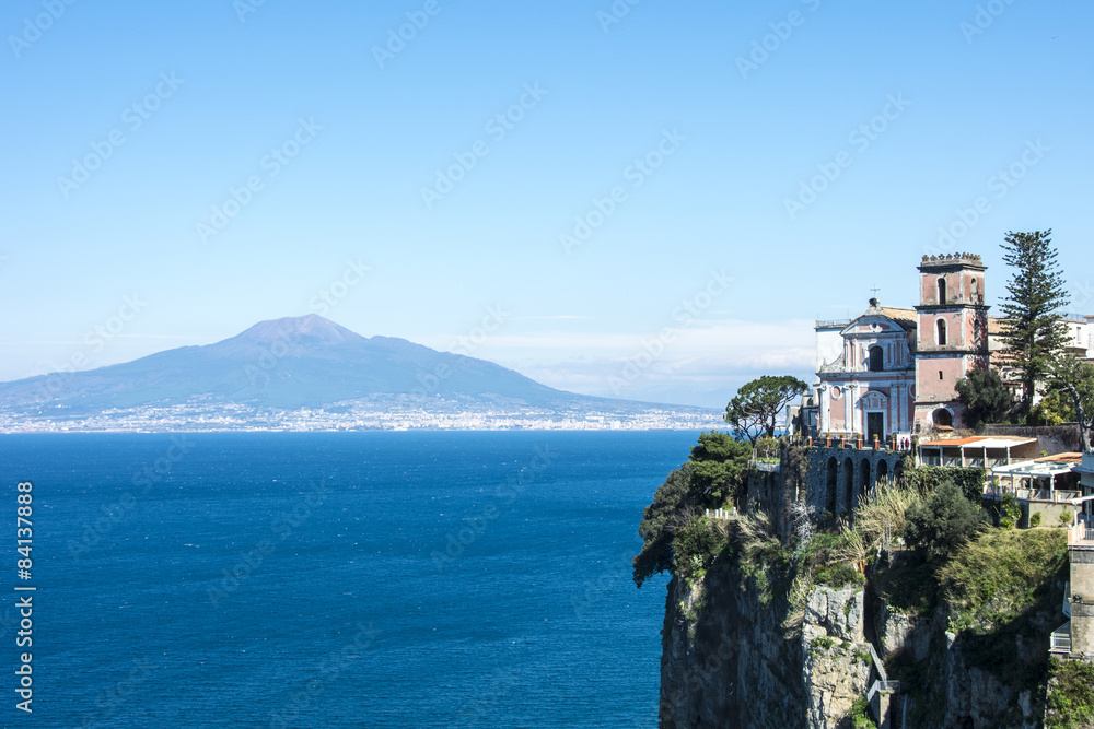 views of Vesuvius and the Church of the Annunciation