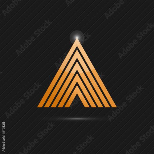 Delta letter logo template on dark background