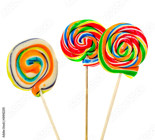 Photos Colored sweet candys, lollipop sticks, Holidays