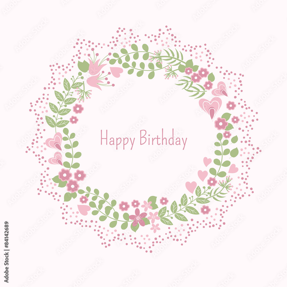 Spring card with abstract flowers Spring card with abstract flowers