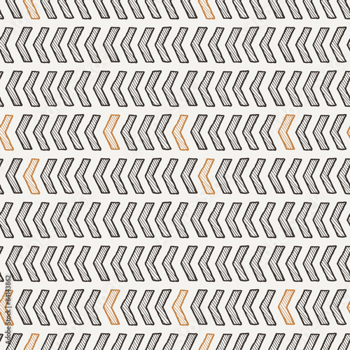 Vector seamless texture of hand-drawn arrows or chevrons