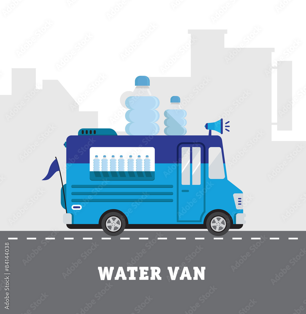 Street food van. Fastfood delivery. Flat design vector Street food van. Fastfood delivery. Flat design vector