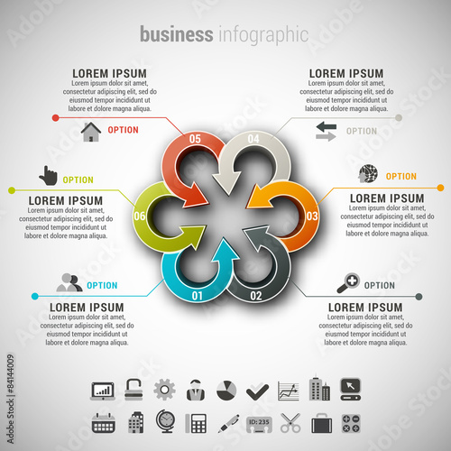 Business infographic made of arrows.