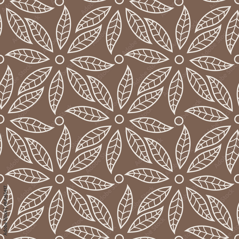 Vector seamless pattern with leaves and petals Vector seamless pattern with leaves and petals