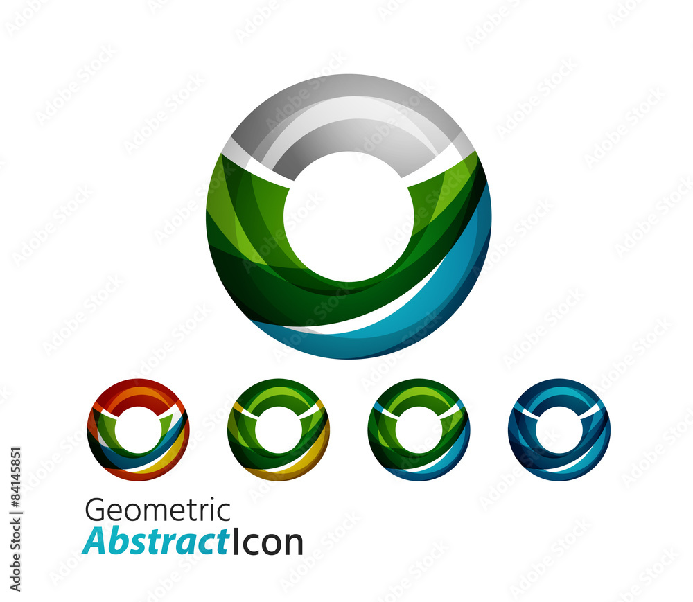 Set of abstract geometric company logo ring, circle Set of abstract geometric company logo ring, circle