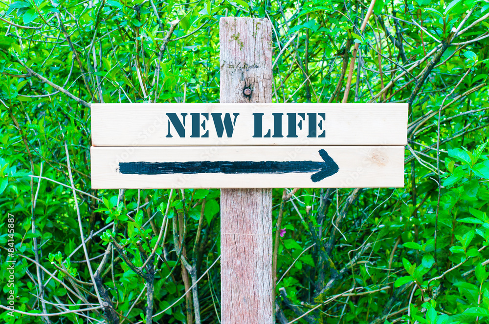 NEW LIFE Directional sign