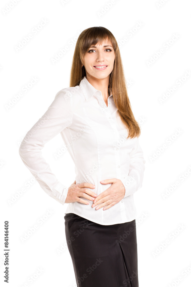 Young smiling business woman isolated Young smiling business woman isolated