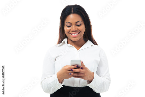 African businesswoman using smartphone