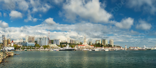 Φωτογραφία panorama of the port of Sochi