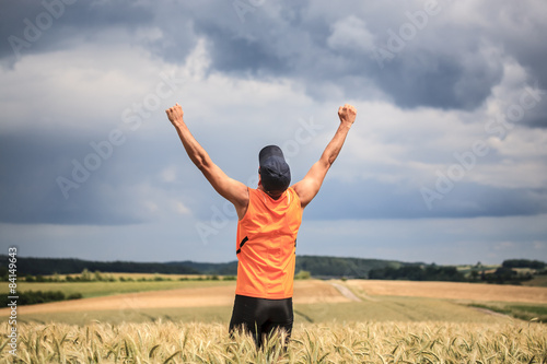 jogging through the fields