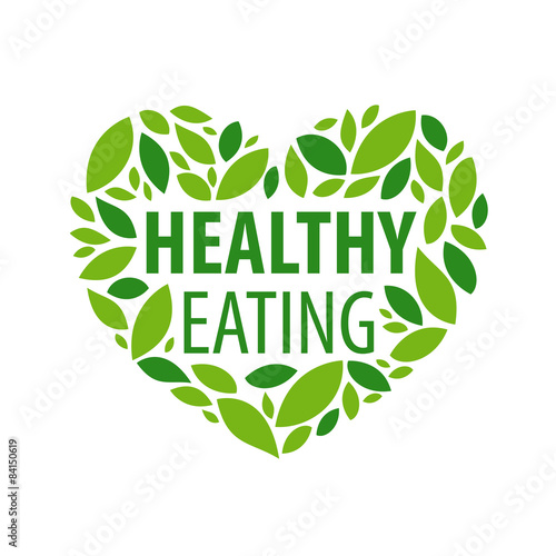 vector logo heart from petals for a healthy diet