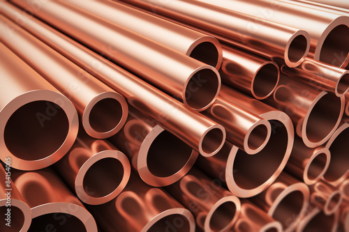 Copper pipes photo