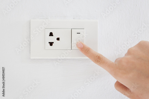 Press turn off electrical switch