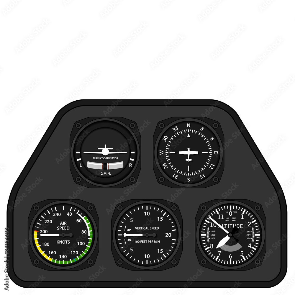 Fototapeta premium vector aviation airplane glider dashboard