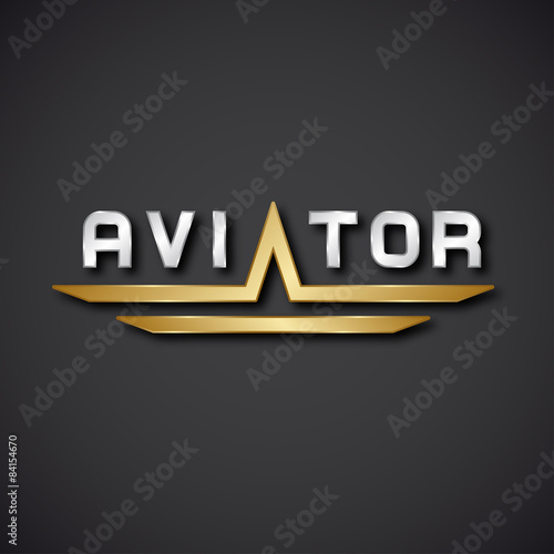 EPS10 vector aircraft aviator inscription icon