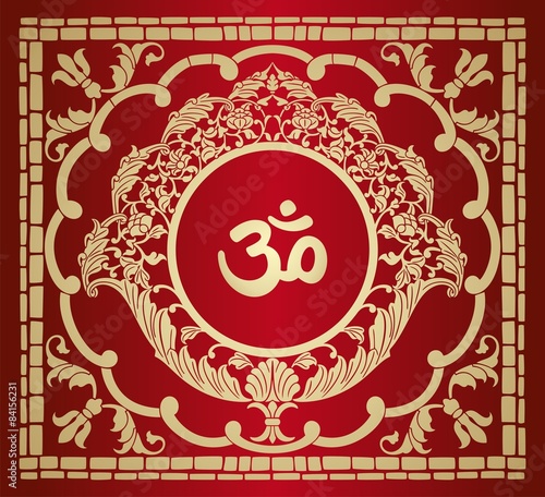 aum syllable, paisley design ,Hinduism, India