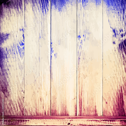 Old colorful painted wooden planks texture with shelf for books