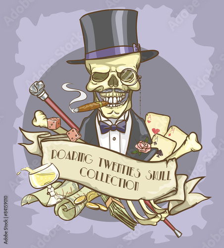 Roaring Twenties Skull label