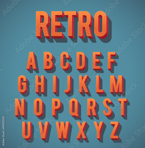 Retro 3D Alphabet Set