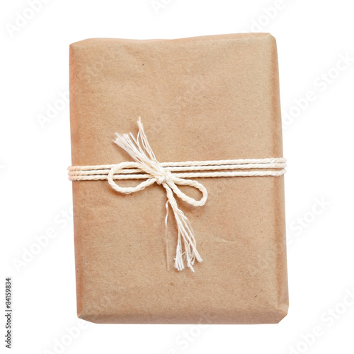 Package wrapped in kraft pa...