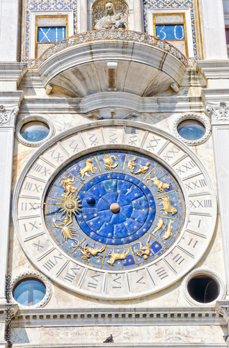 Zodiac clock at St Mark's square Venice Italy