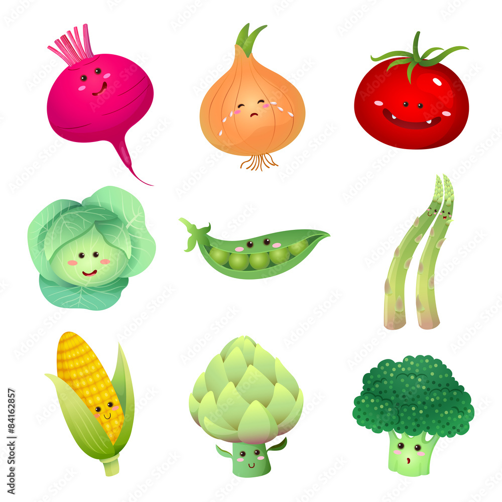 cute vegetables characters-set 2 cute vegetables characters-set 2