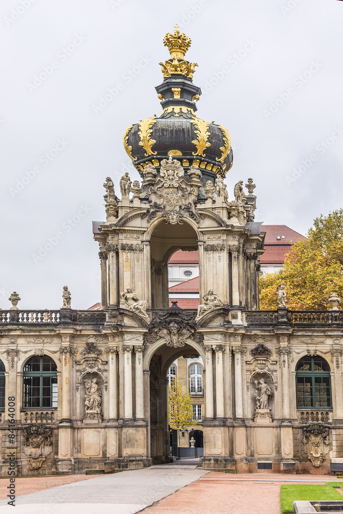 Kronentor or Crown Gate in Zwinger Palace. Dresden, Germany.