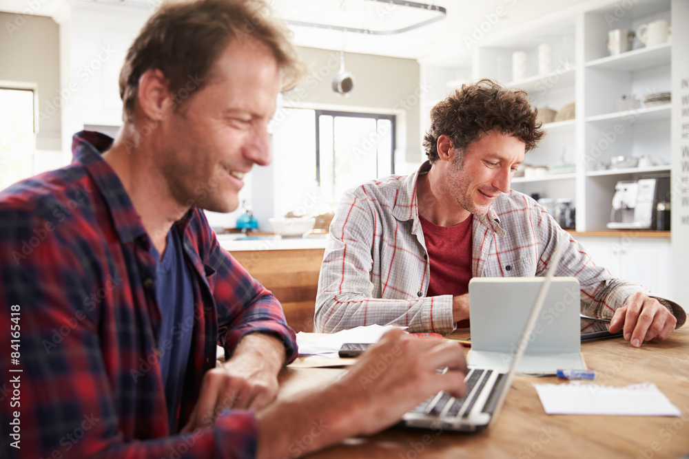 Small business partners using computers at home Small business partners using computers at home