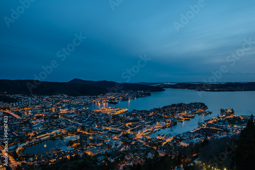 Bergen city, Norway cityscape at Twilight. © swasdee