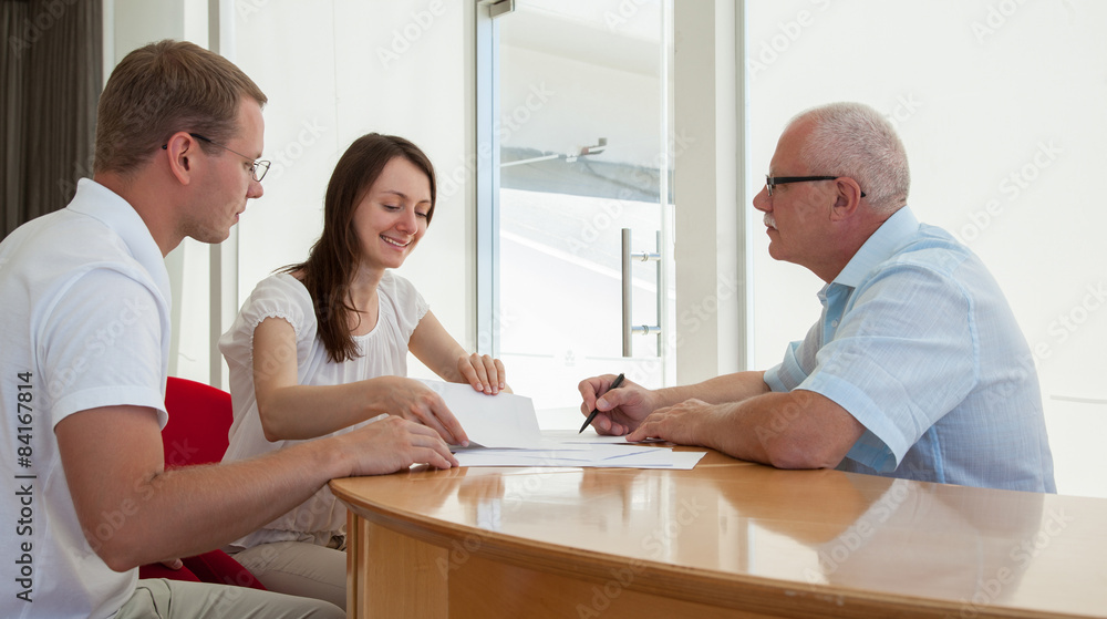 Businesspeople discussing a joint project Businesspeople discussing a joint project