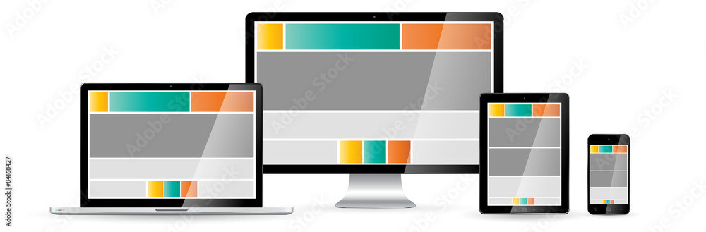 Naklejka premium Modern digital tech device collection