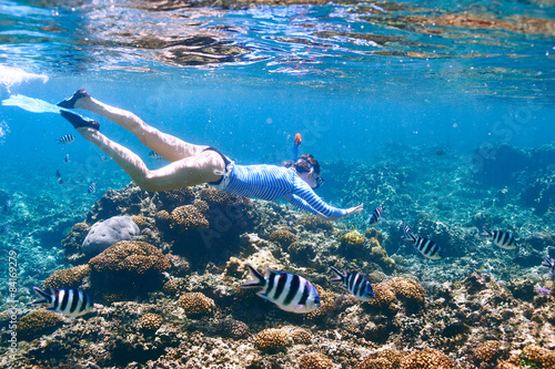 Photography Woman with mask snorkeling