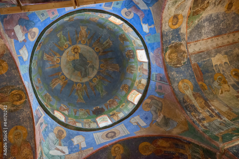 Frescoes in the Cathedral of Monastery Mirozhsky,  Pskov, Russia