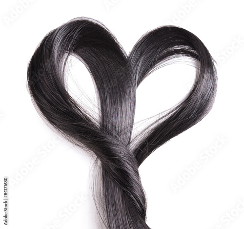 Hair heart, isolated on white