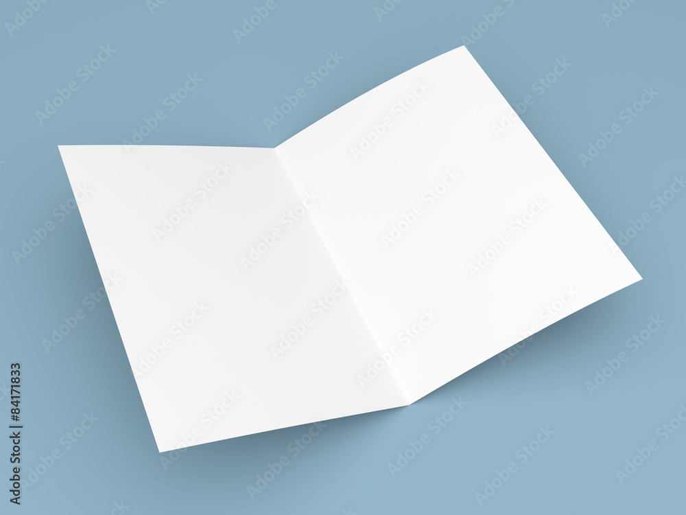 Blank folded flyer, booklet, postcard, business card or brochure Blank folded flyer, booklet, postcard, business card or brochure