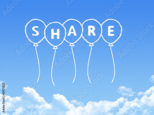 Cloud shaped as share Message