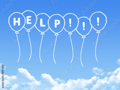 Cloud shaped as help Message