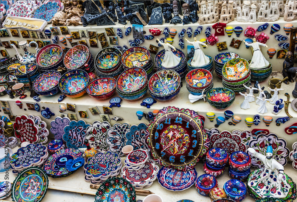 ISTANBUL, TURKEY: Souvenir homemade wares for tourists