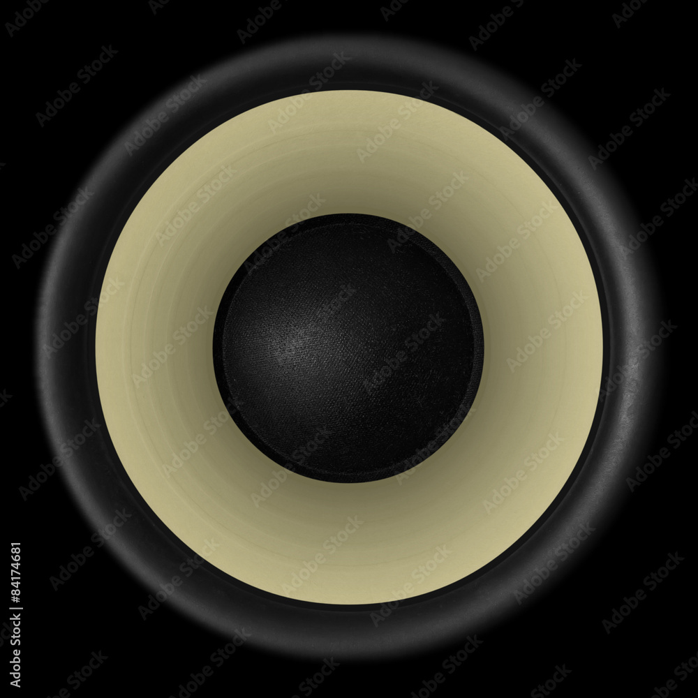 Brown audio speaker isolated on black background Brown audio speaker isolated on black background