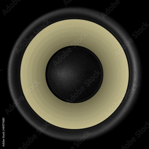 Brown audio speaker isolated on black background