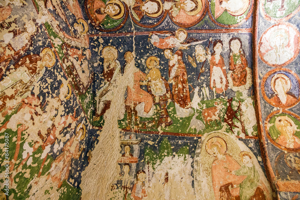 Early Christian fresco in cave church El Nazar, Cappadocia