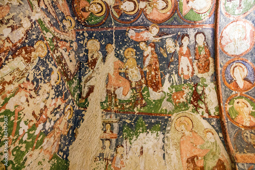 Early Christian fresco in cave church El Nazar, Cappadocia