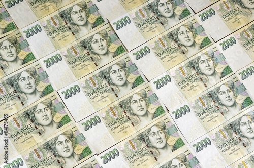 Wallpaper Mural Czech money array in pattern Torontodigital.ca