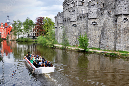 Medieval castle Gravensteen (Castle of the Counts) in Gent 