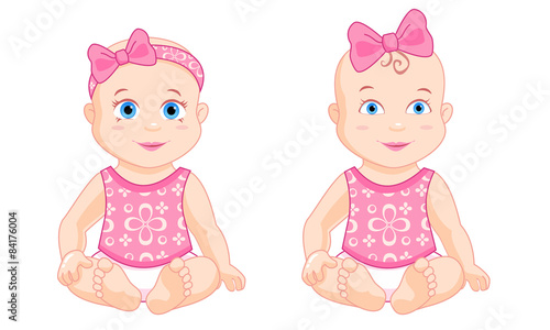 Little girl with a pink bow