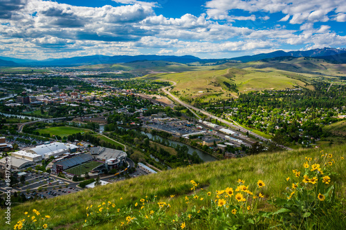 фотографія Flowers and view of Missoula from Mount Sentinel, in Missoula, M