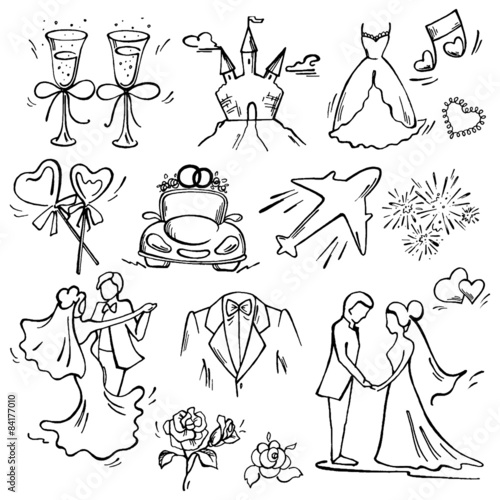 Set of wedding icon