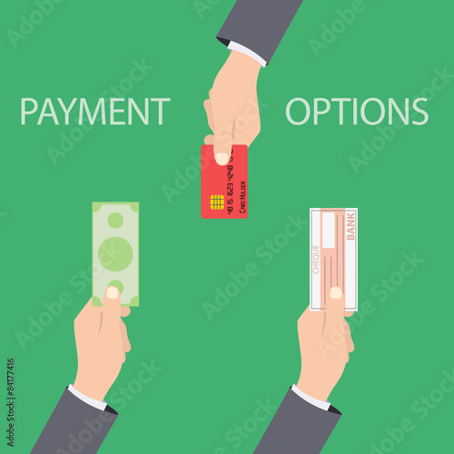 Vector concept of payment options in flat style